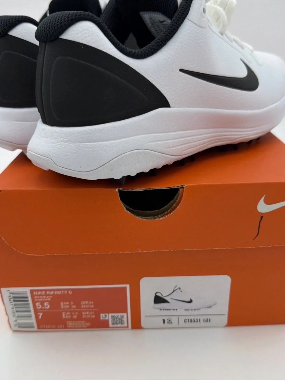 Nike Infinity G Golf Shoe Black White Men's 5.5 Women's 7 CT0531 101 New in Box